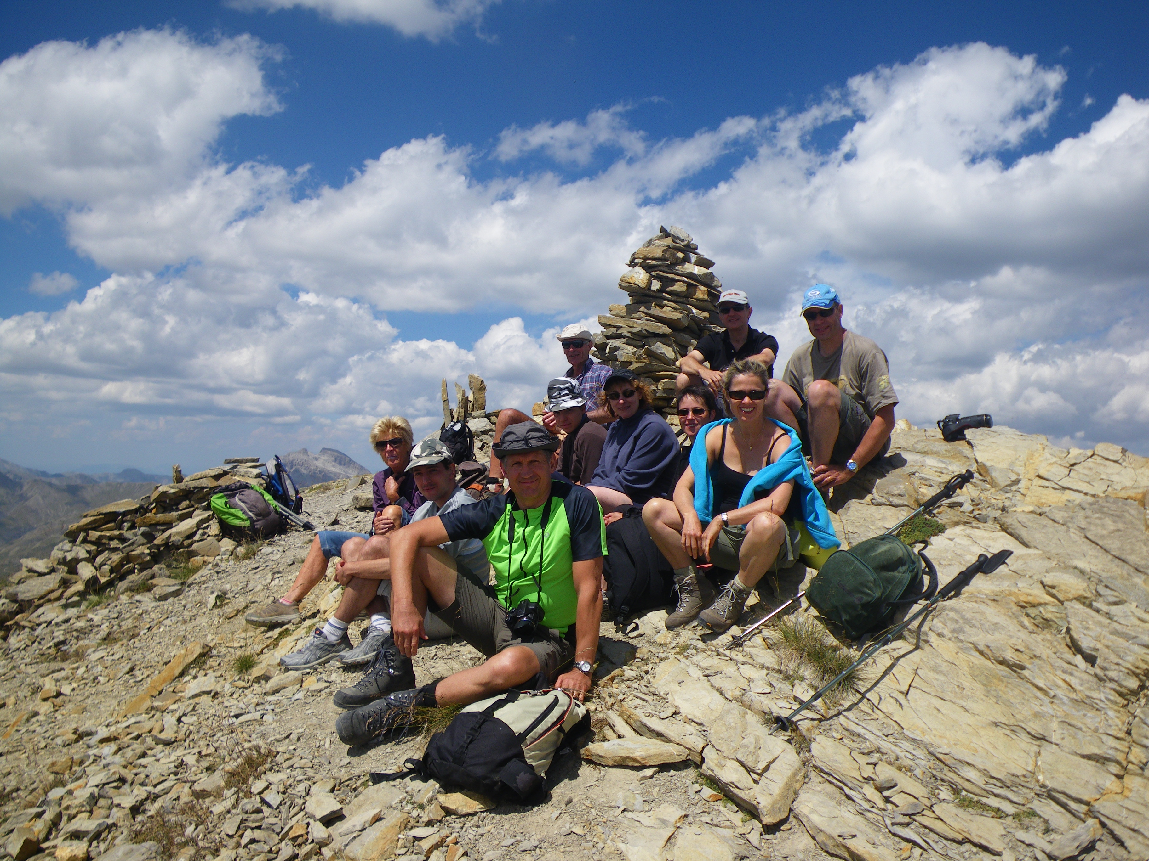 Pause de groupe au sommet